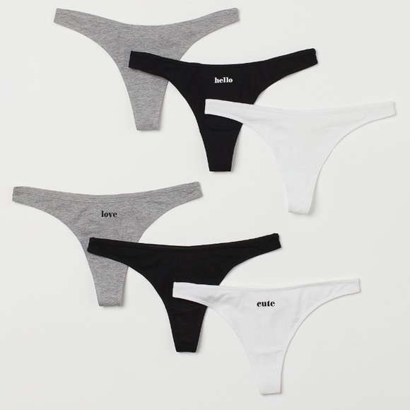 H&M Other - H&M Six Pack Thong Briefs Brand New, White Gray and Black